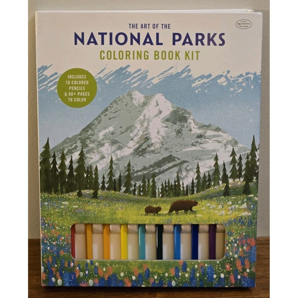 The Art of the National Parks Coloring Book Kit by Fifty-Nine Parks 10 Pencils